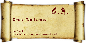 Oros Marianna névjegykártya